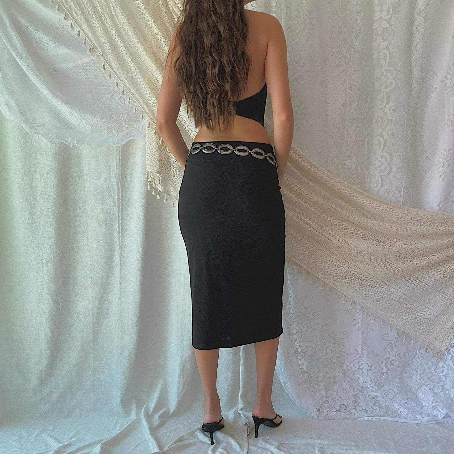90's The Limited Black Midi Skirt / SZ XS/S