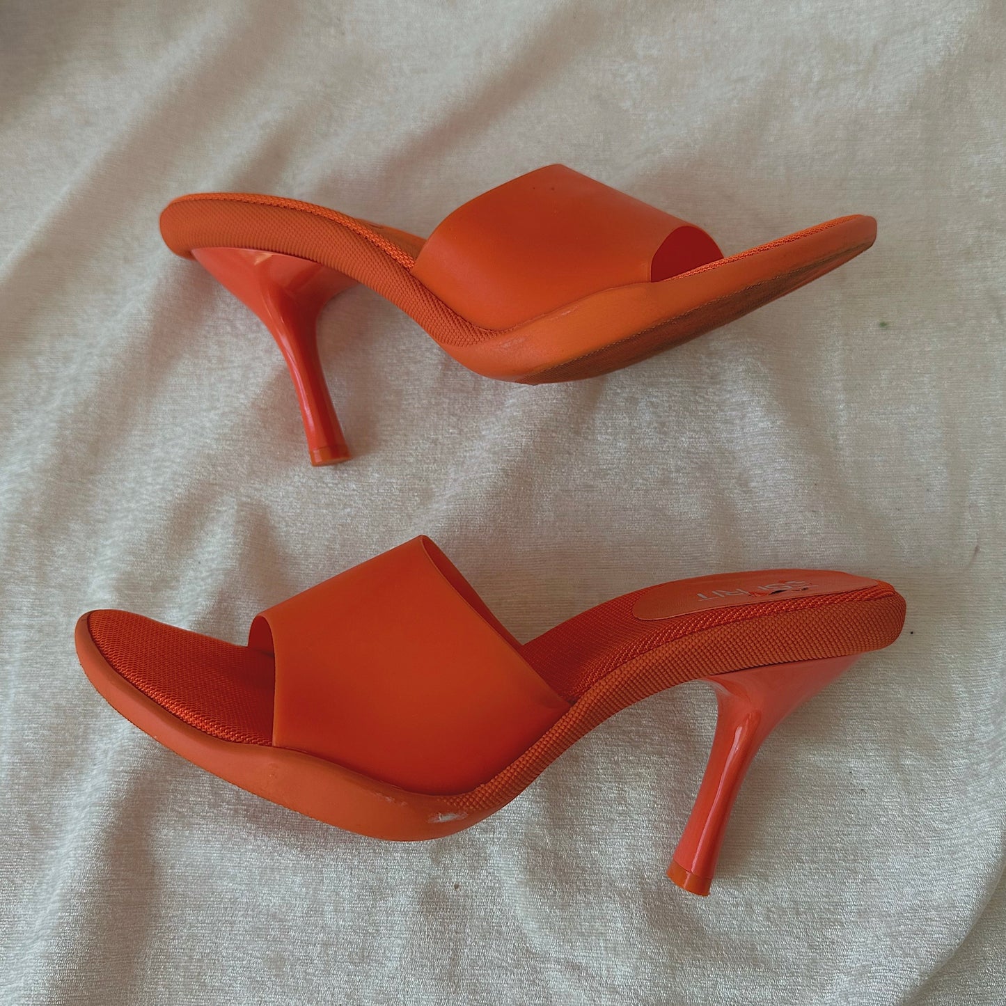 Y2K Esprit Orange Rubber Heels / SZ 7.5