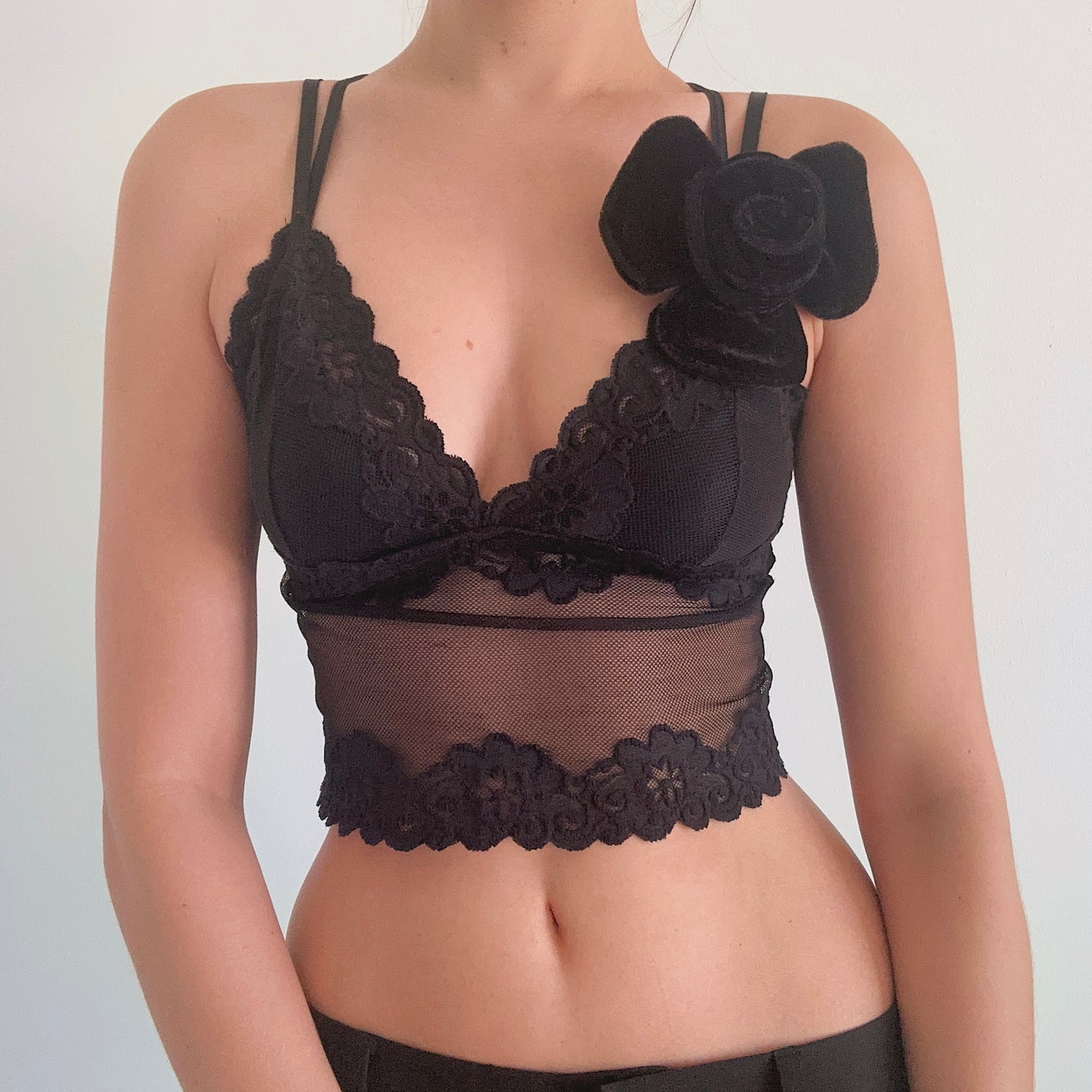 Black Velvet Rosette Pin
