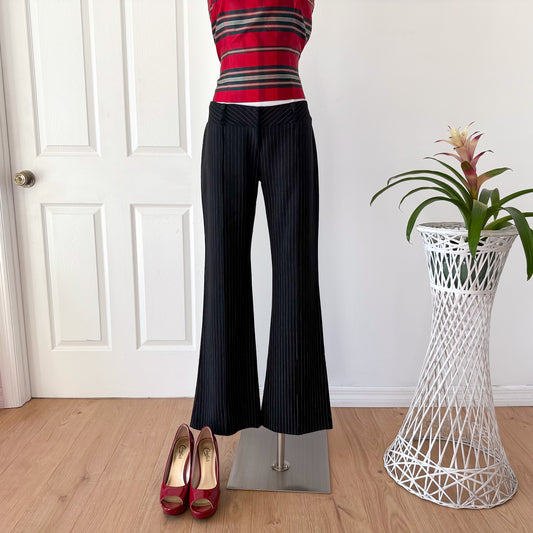 Y2K Black Pinstripe Slacks / SZ M