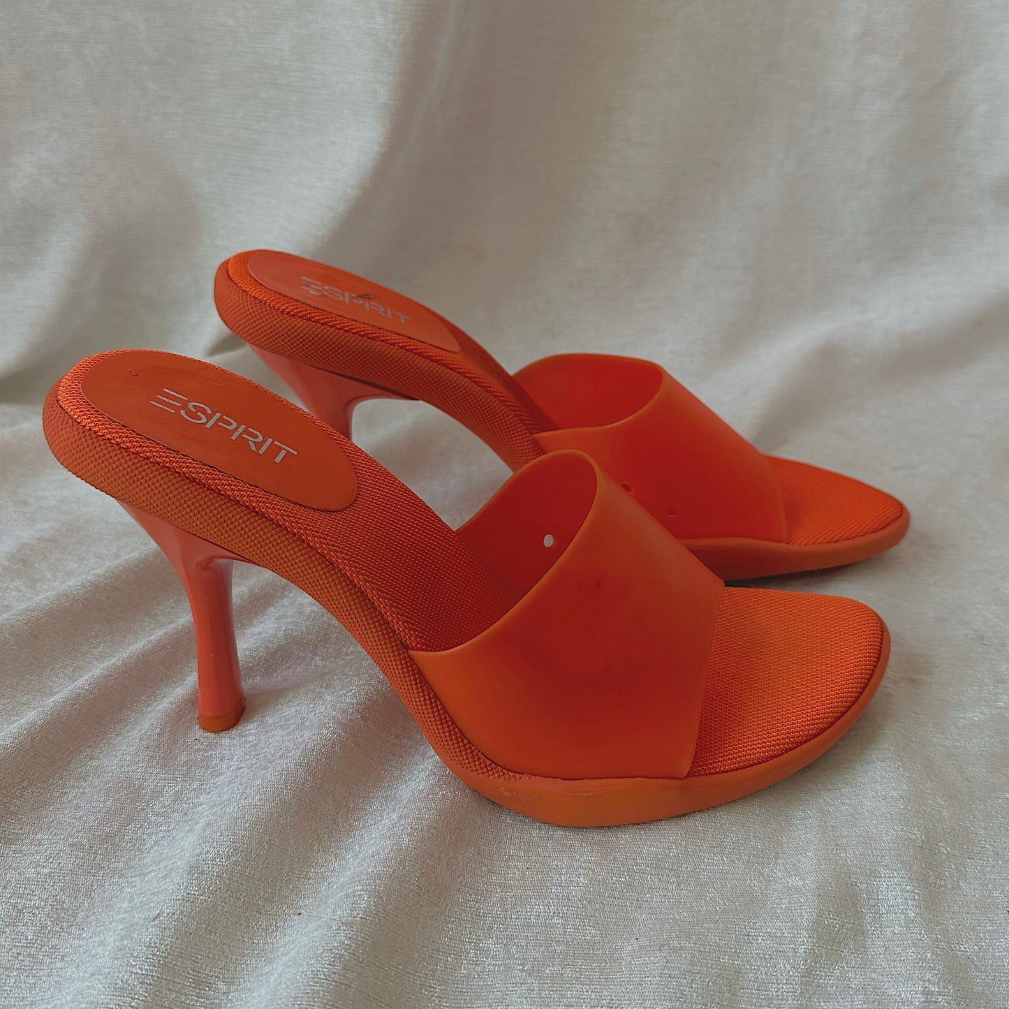 Y2K Esprit Orange Rubber Heels / SZ 7.5