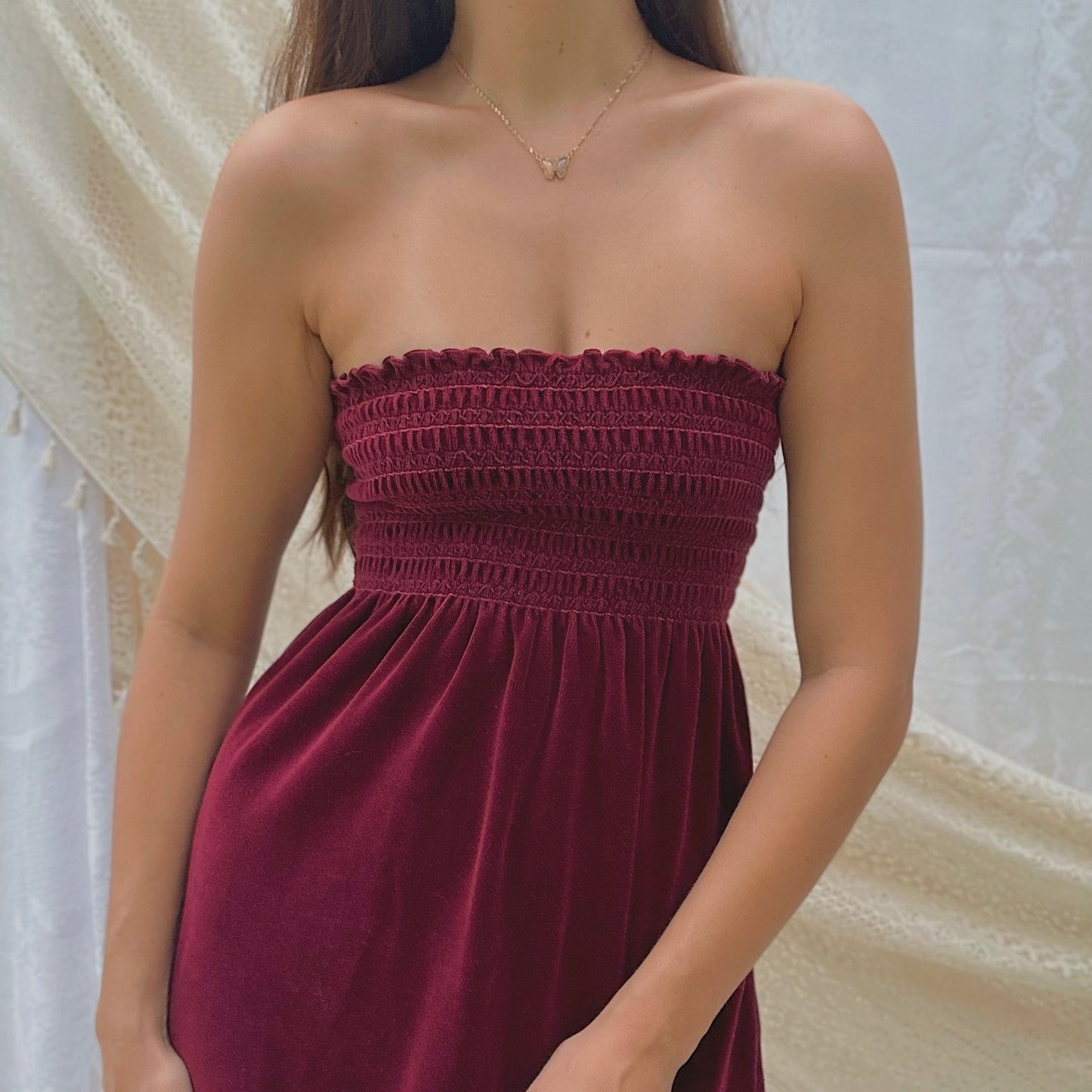 Y2K Juicy Couture Maroon Tube Dress / SZ S