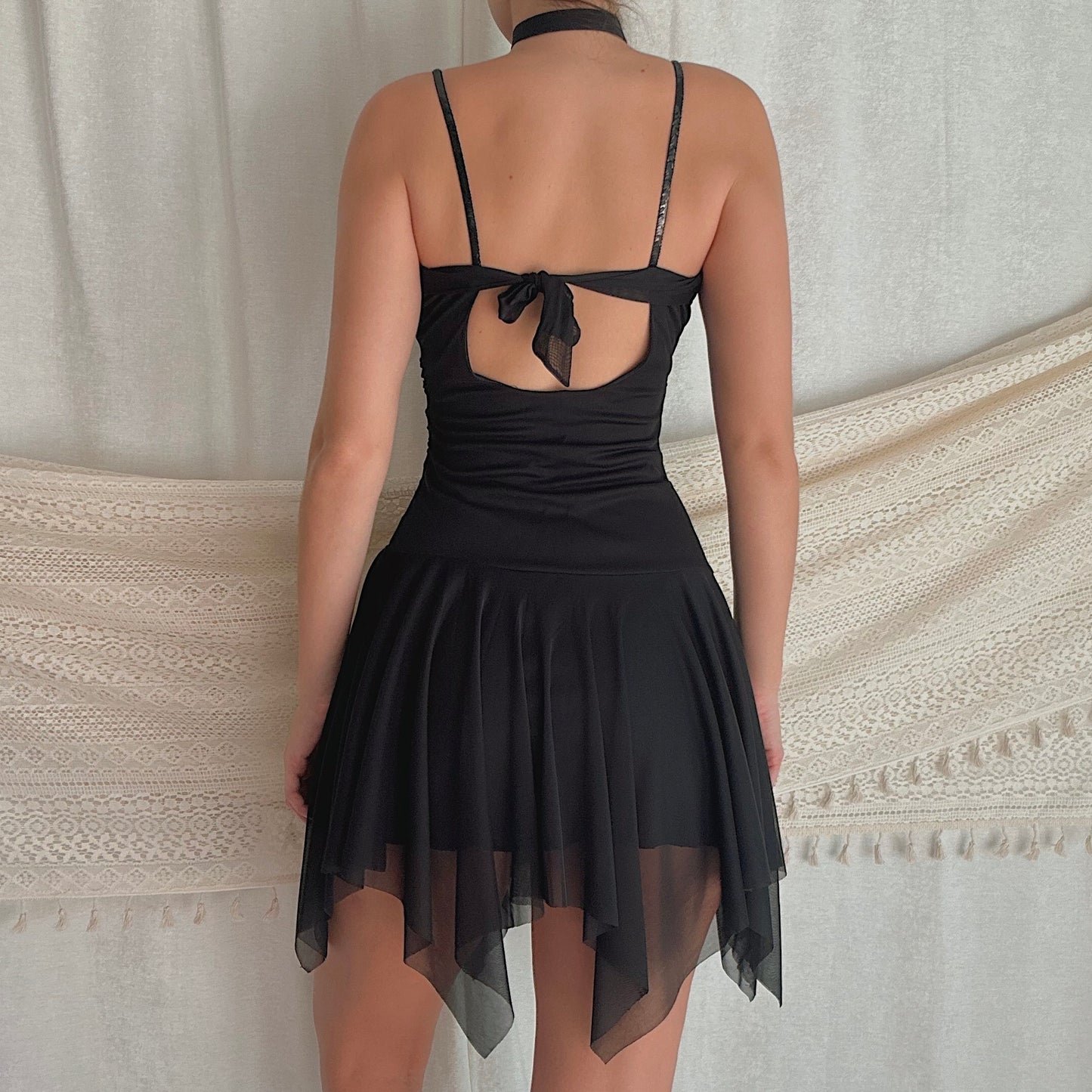 Y2K Black Mesh Fairy Dress / SZ M