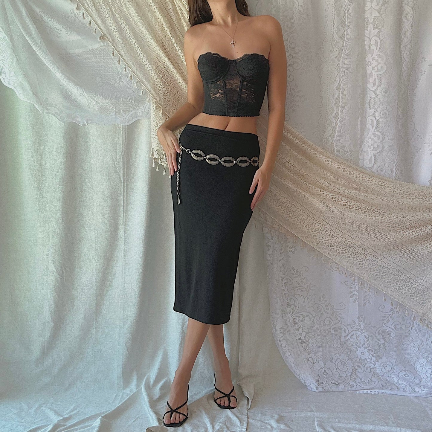 90's The Limited Black Midi Skirt / SZ XS/S