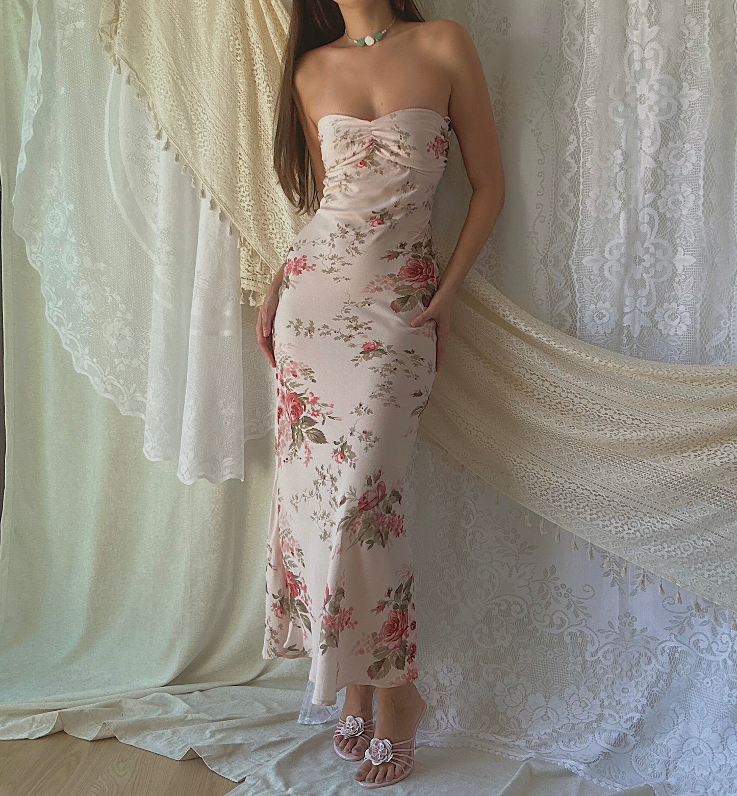 Princess Polly Blush Floral Gown / SZ 4
