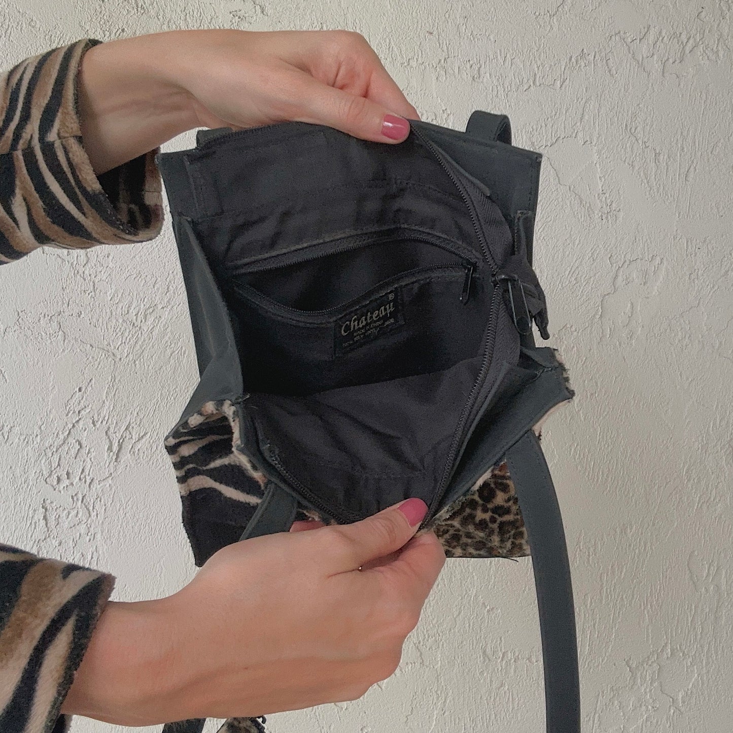 Y2K Animal Print Furry Bag