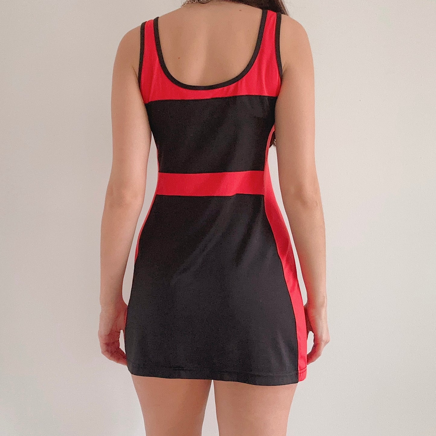 Y2K Black & Red Sporty Mini Dress / SZ L
