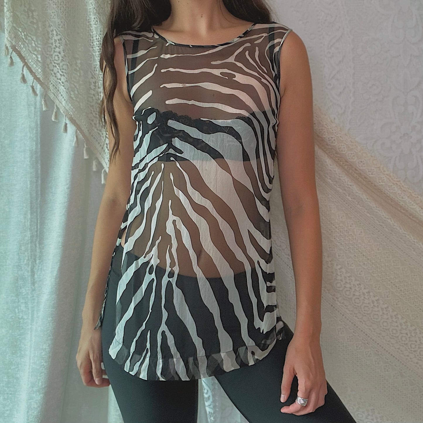 D&G Zebra Silk Top / SZ S