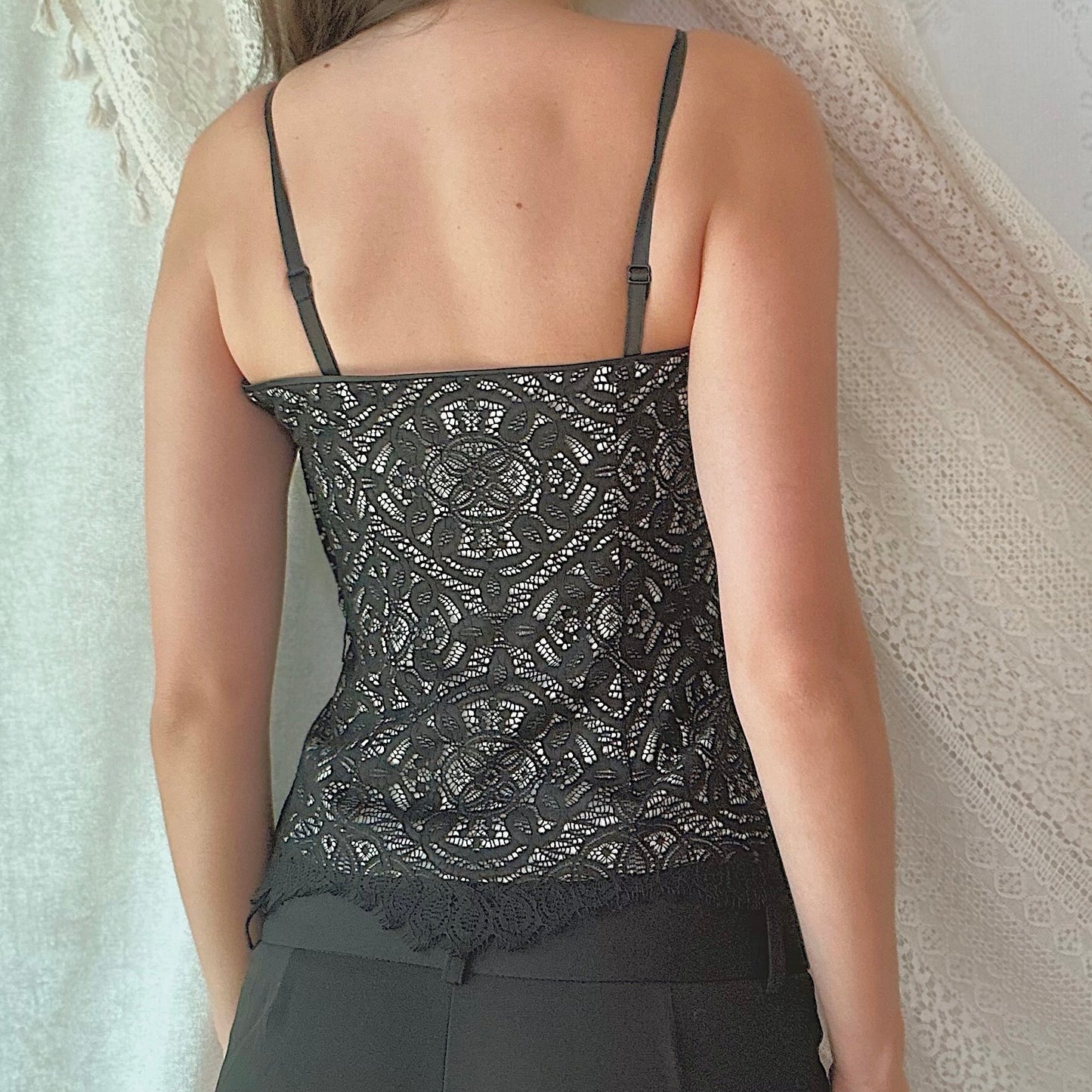 Y2K Black Lace Corset / SZ 00