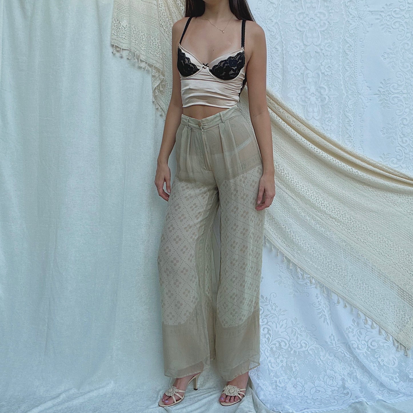 Giorgio Armani Silk Printed Trousers / SZ 4