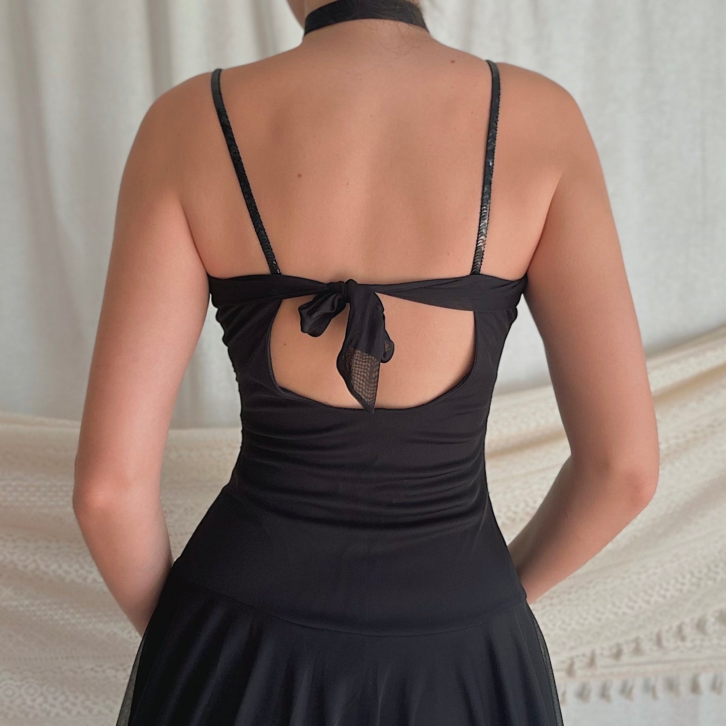 Y2K Black Mesh Fairy Dress / SZ M