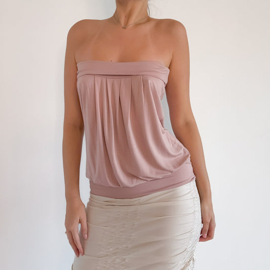 Y2K Blush Pink Slouchy Tube Top / SZ M/L