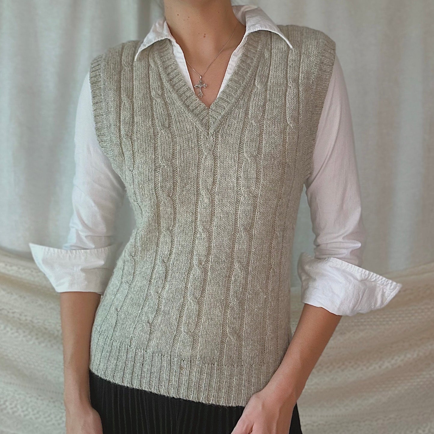 70's Grey Wool Sweater Vest / SZ S
