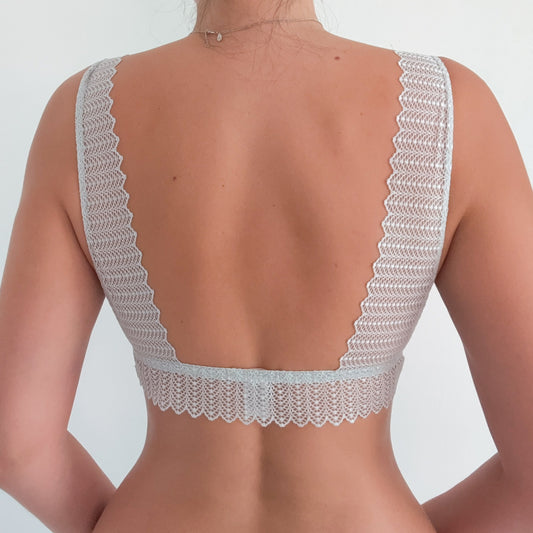 Eberjey Light Blue Lace Bralette / SZ S