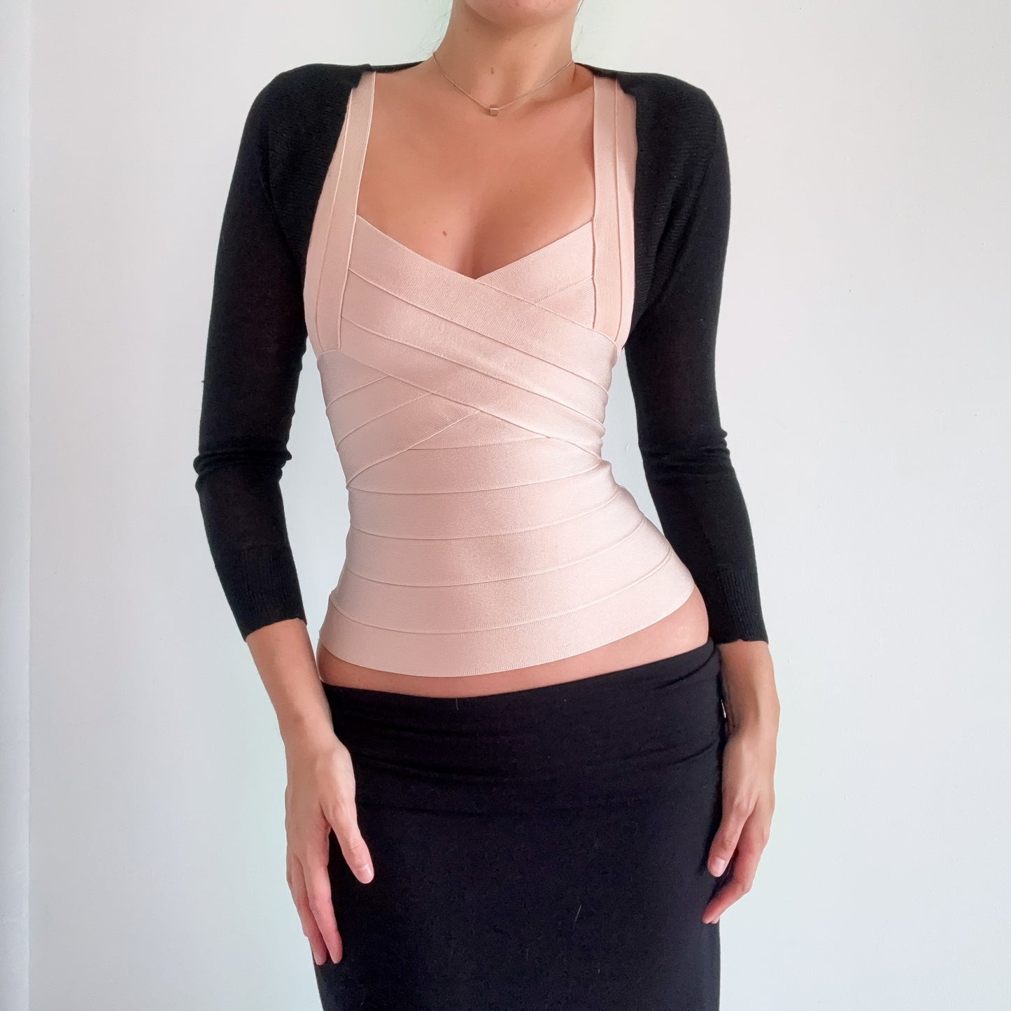 Y2K Black Sparkle Knit Shrug / SZ S
