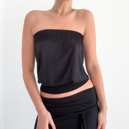 Y2K Black Slouchy Tube Top / SZ S