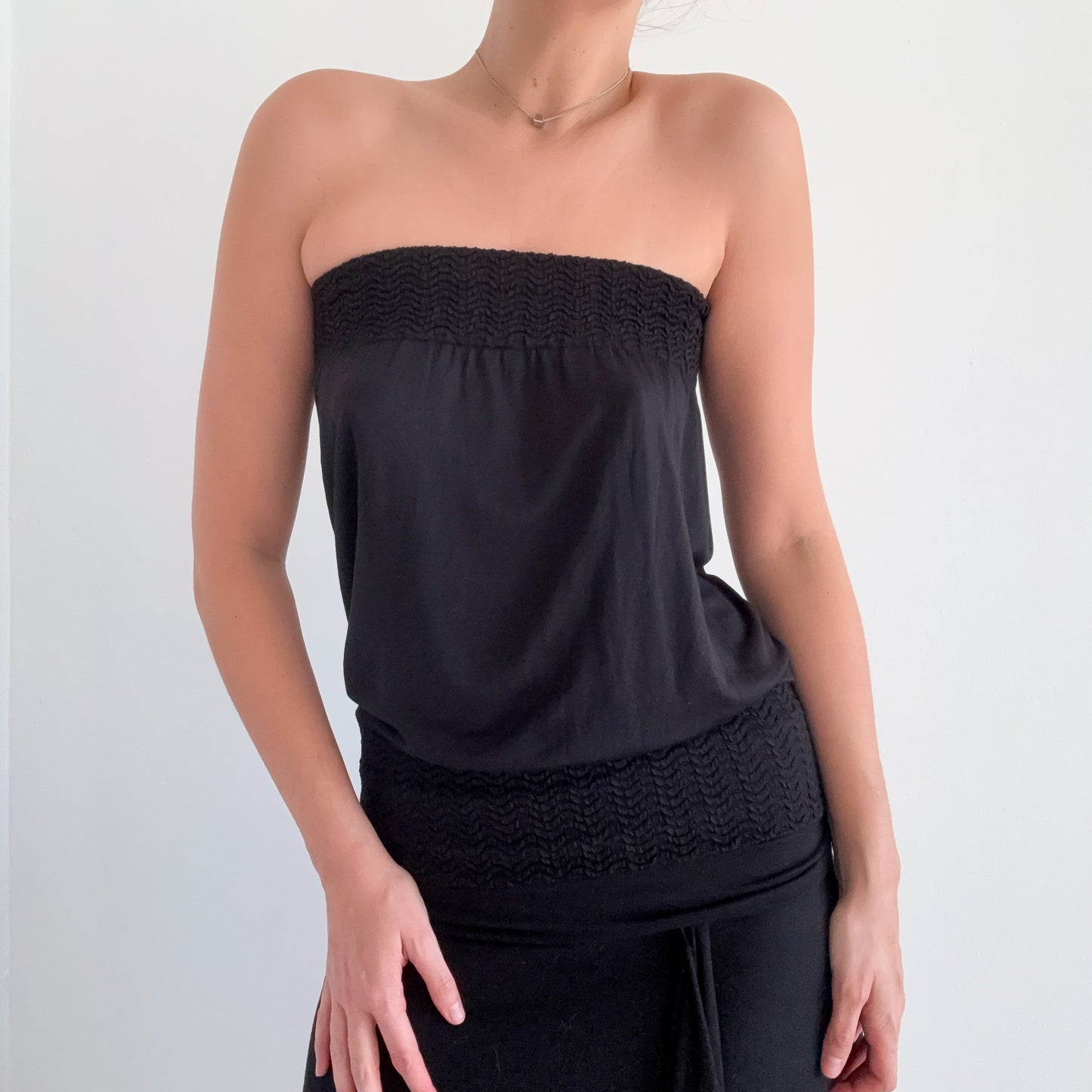 Y2K Black Slouchy Tube Top / SZ S