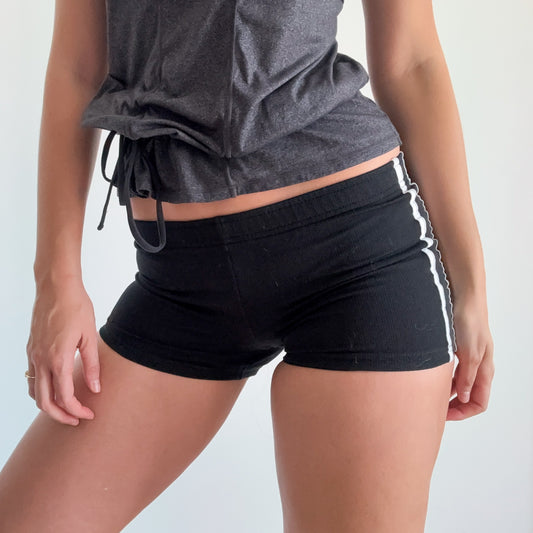Y2K Black & White Mini Workout Shorts / SZ S