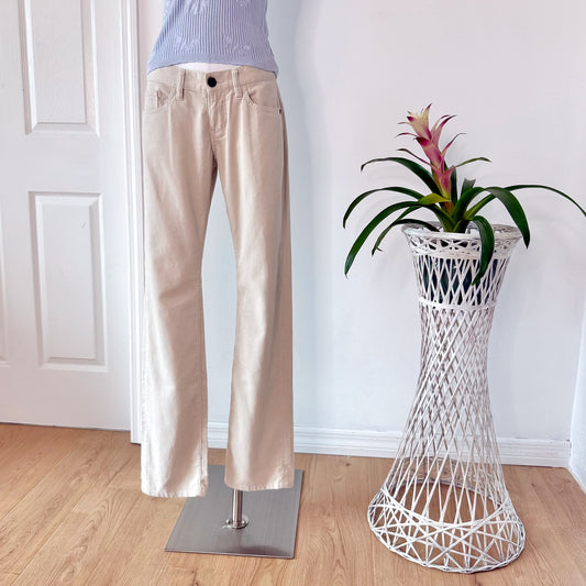 Y2K Cream Corduroy Pants / SZ 4/6