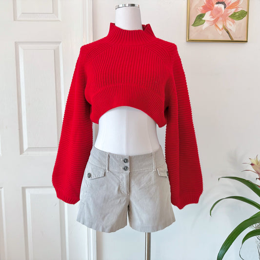 Y2K Grey Blue Striped Shorts / SZ 2