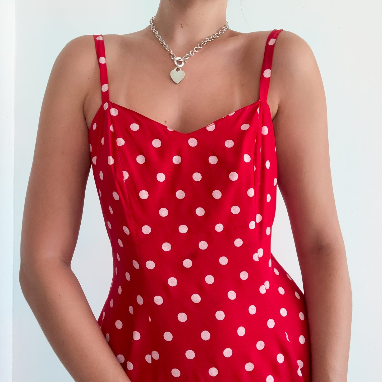 90's Red Polka Dot Mini Dress / SZ M