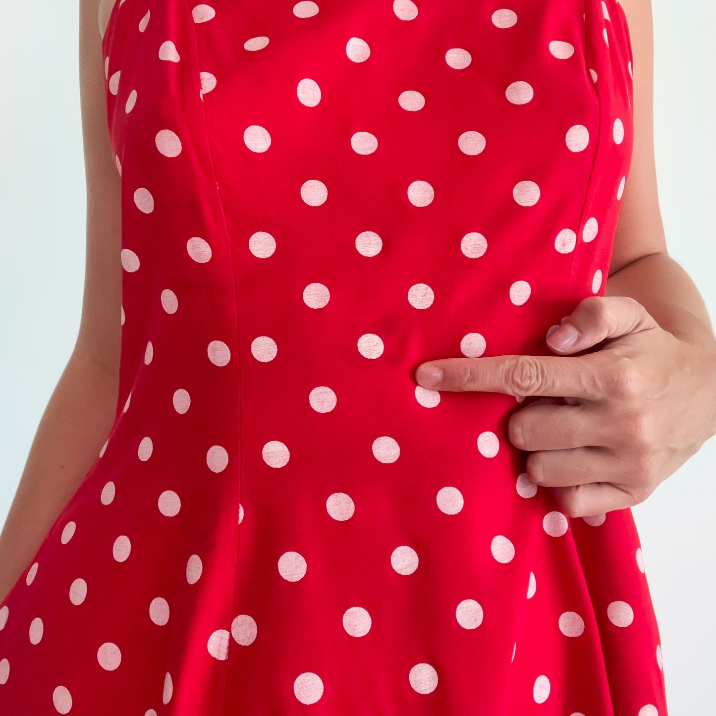 90's Red Polka Dot Mini Dress / SZ M