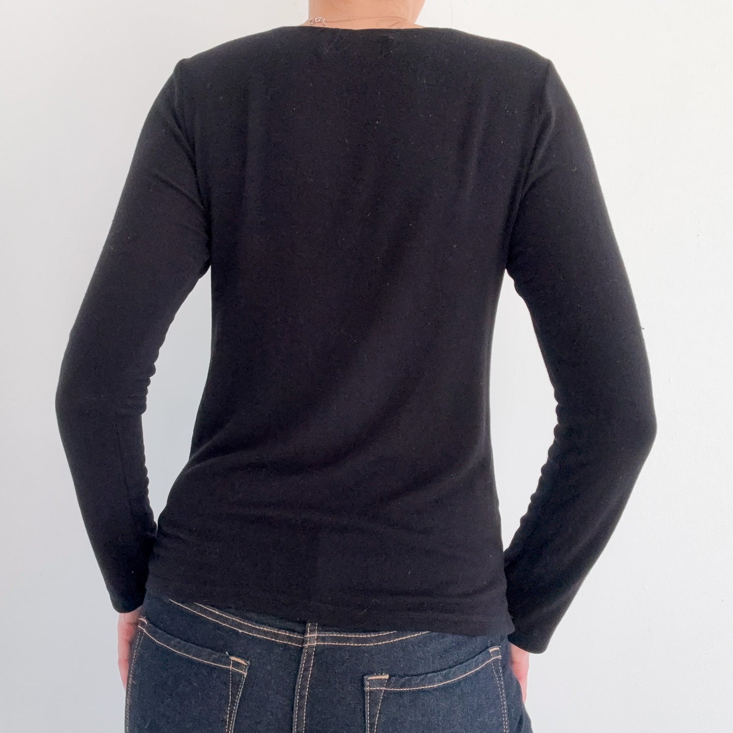 Reformation Black V Neck Top / SZ S