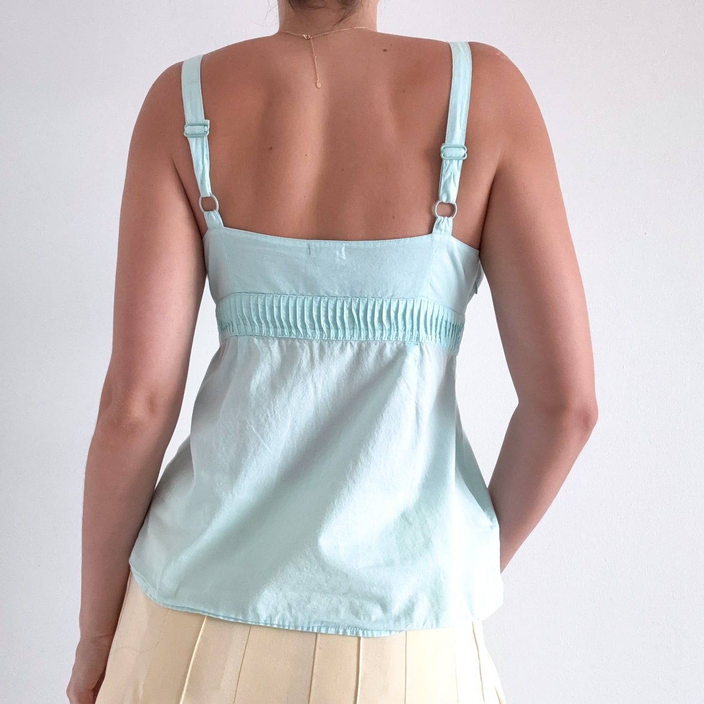 Y2K Aqua Cotton Babydoll Tank / SZ S