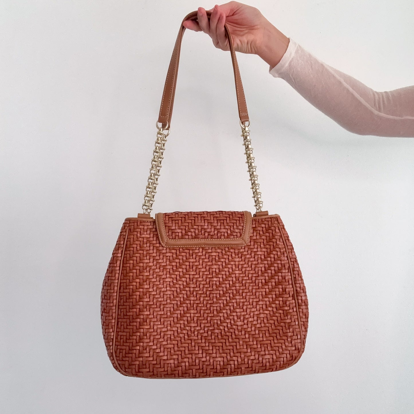 90's Barry Kieselstein-Cord Woven Leather Handbag