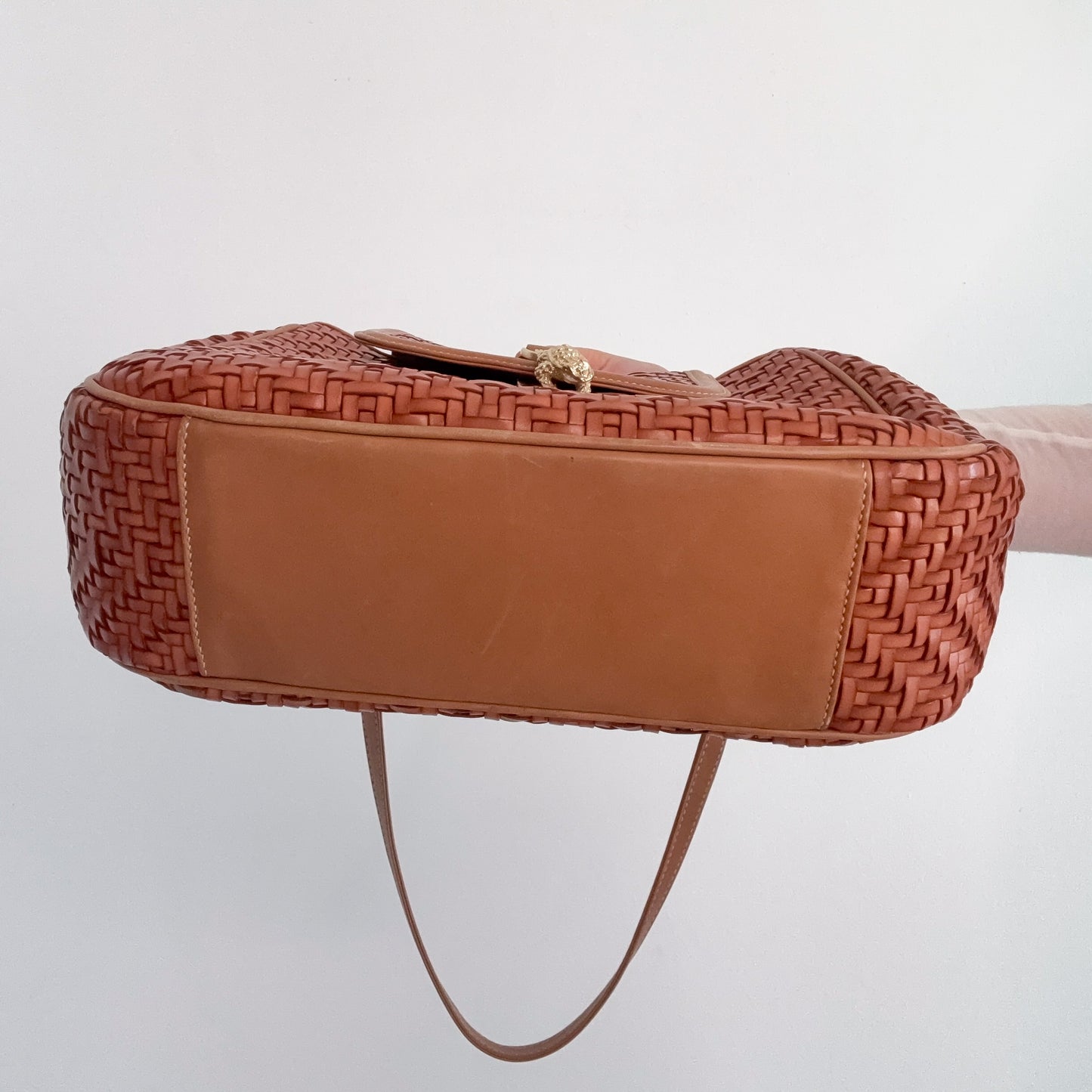 90's Barry Kieselstein-Cord Woven Leather Handbag
