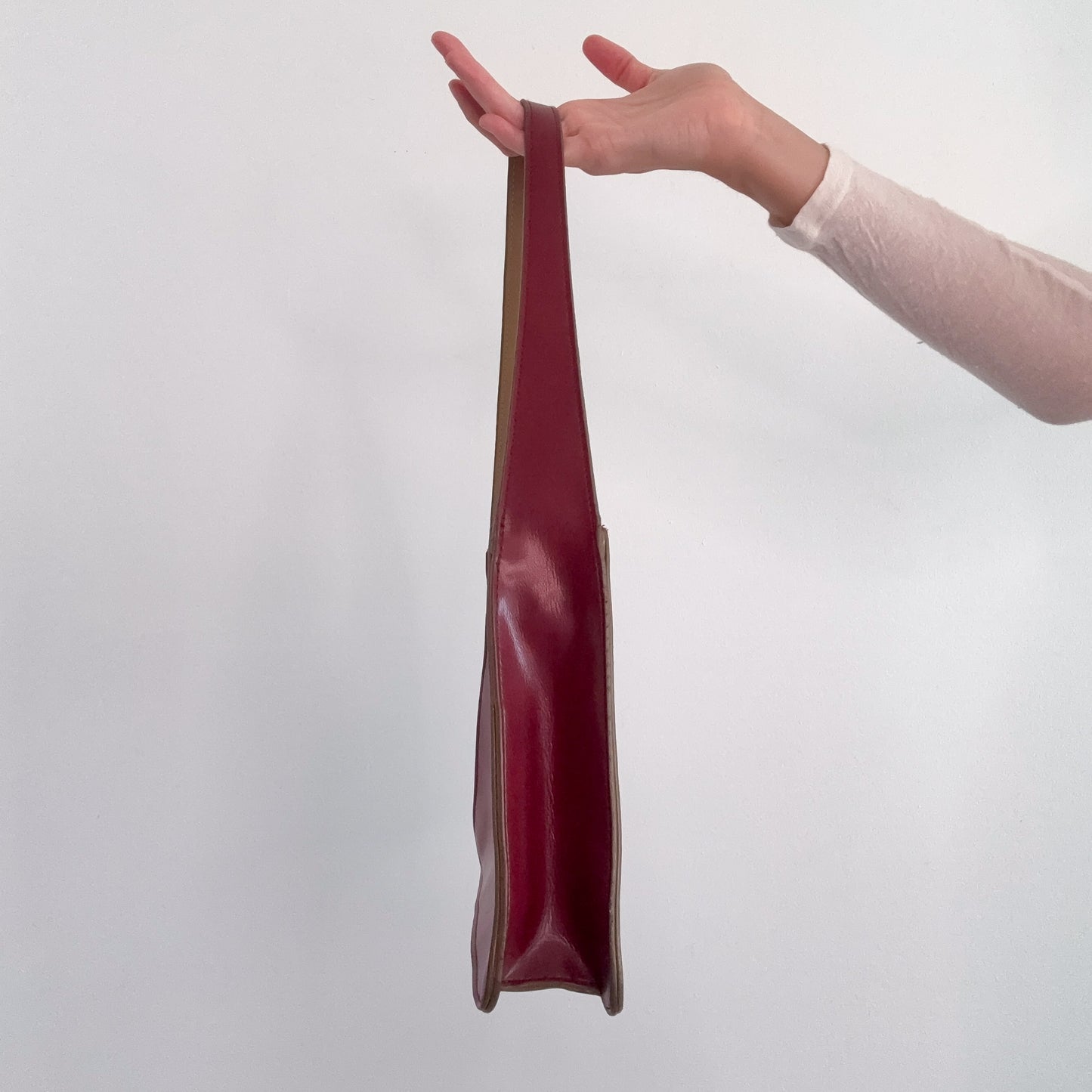 90's Maroon Faux Leather Handbag