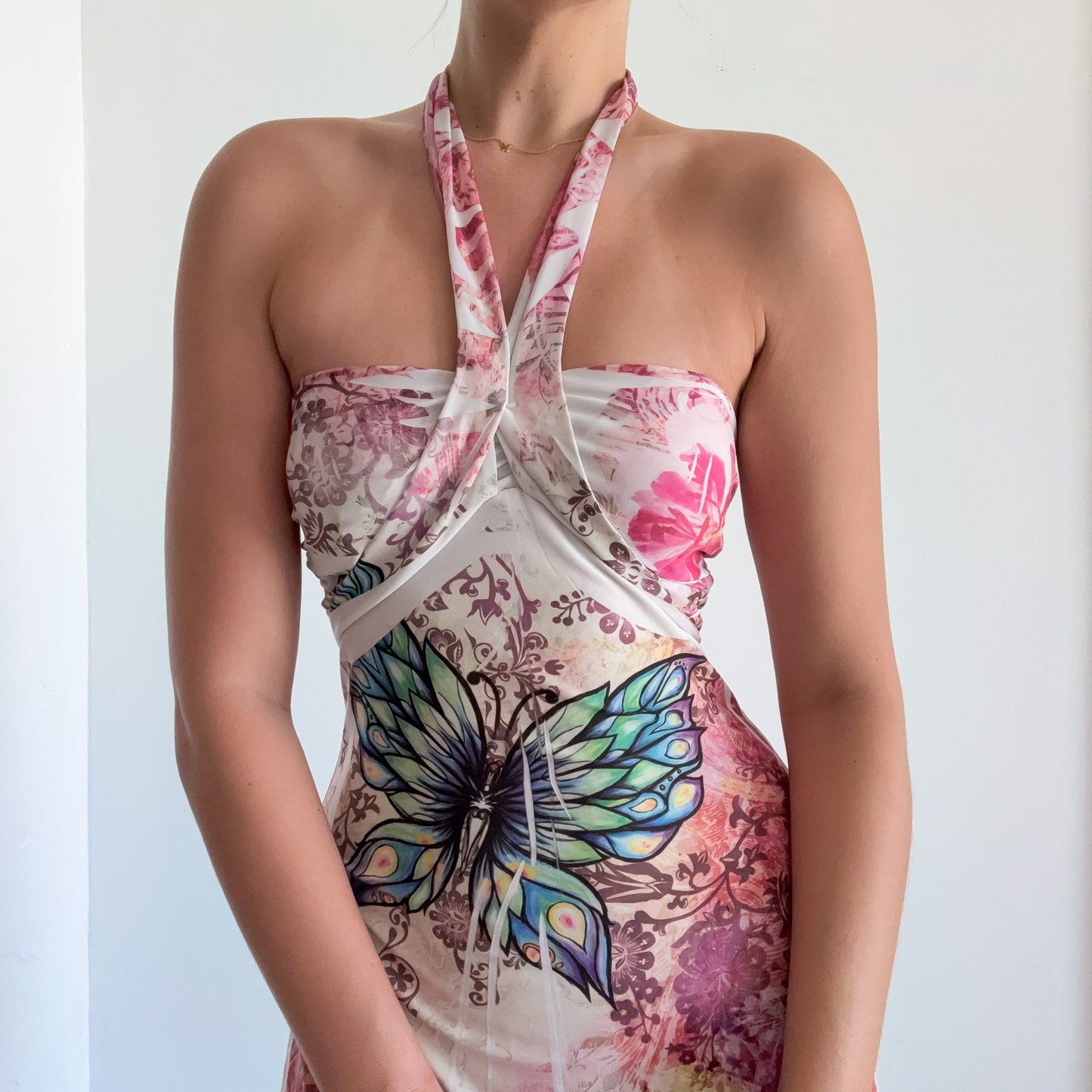 Y2K Pink Multicolor Printed Mini Dress / SZ S-M
