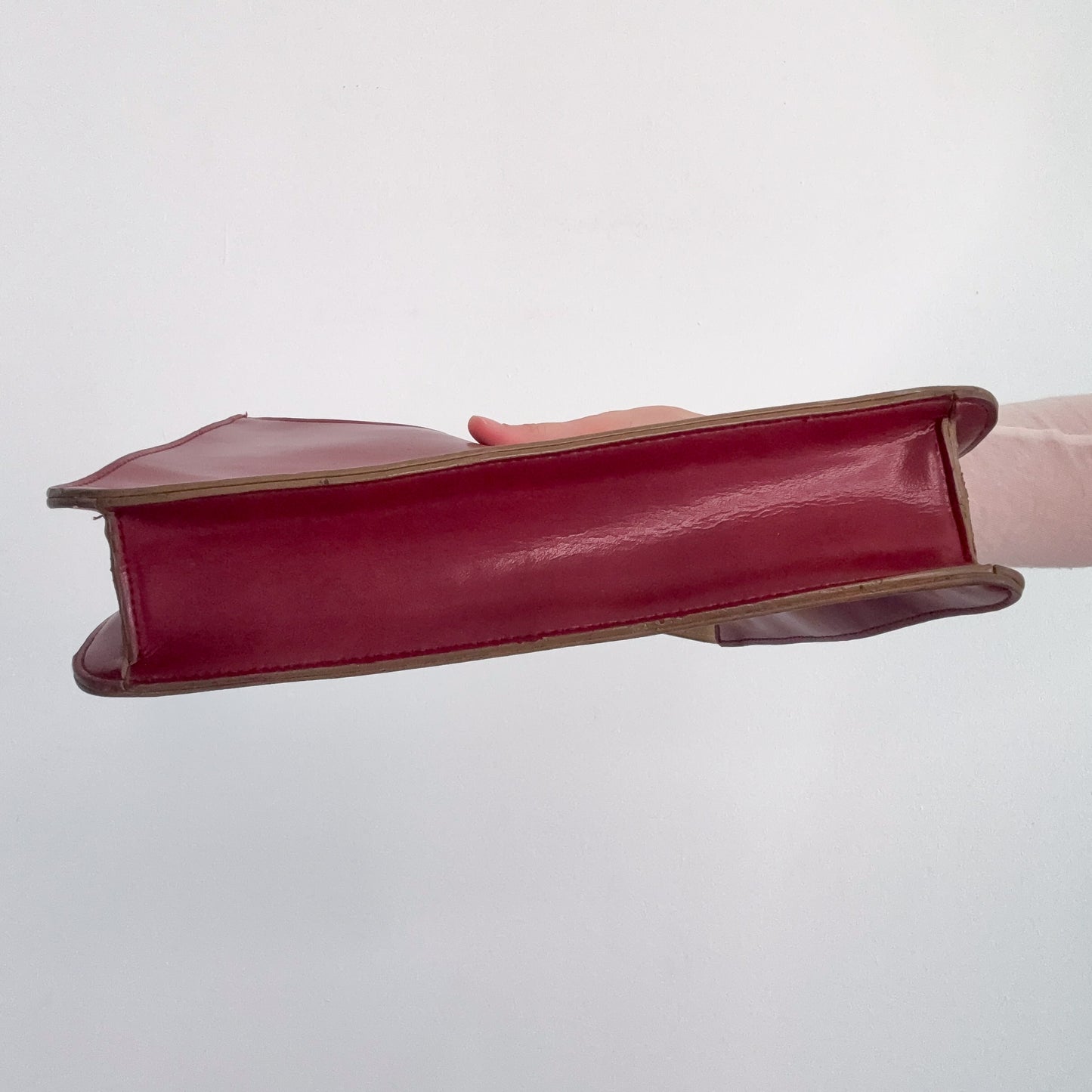 90's Maroon Faux Leather Handbag