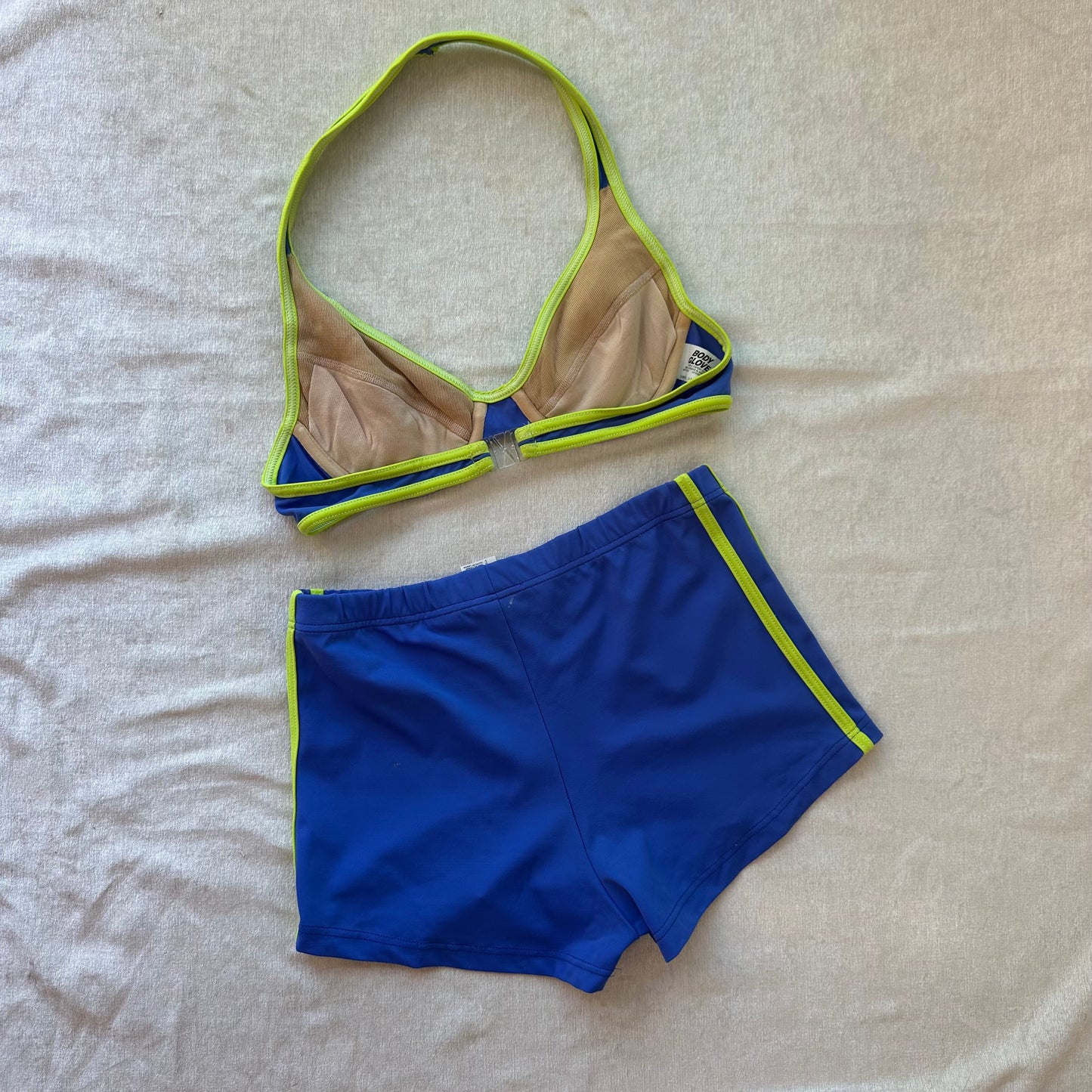 Y2K Cornflower & Lime Shorts Bikini / SZ M