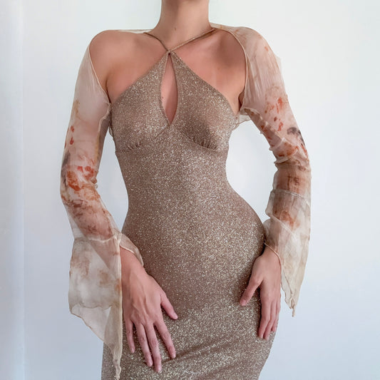 Hand-Dyed Cream Silk Shrug / SZ S