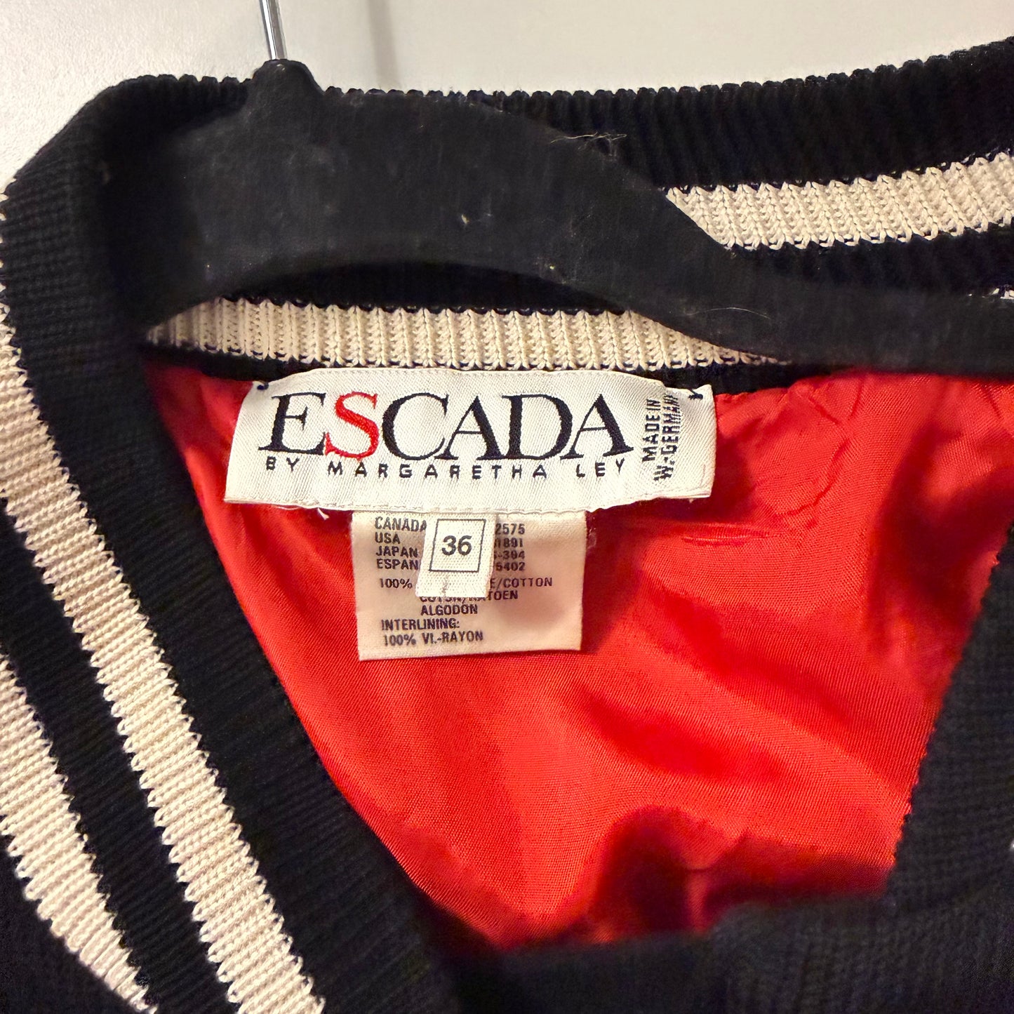 80's Escada Queen of Hearts Varsity Jacket / SZ XS-L