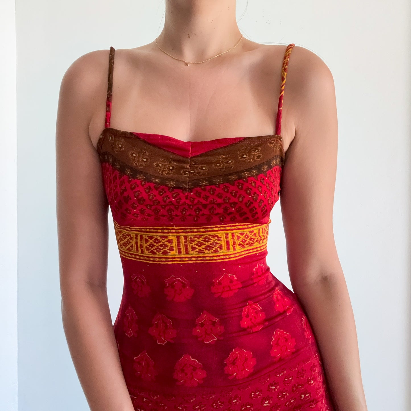 90's Rampage Red Printed Mini Dress / SZ S
