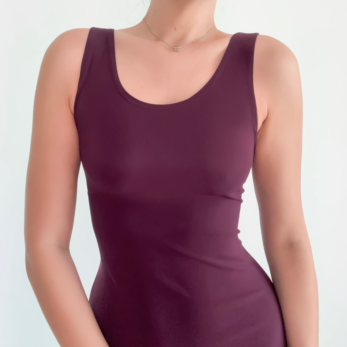 90's Plum Slinky Mini Dress / SZ XS-S