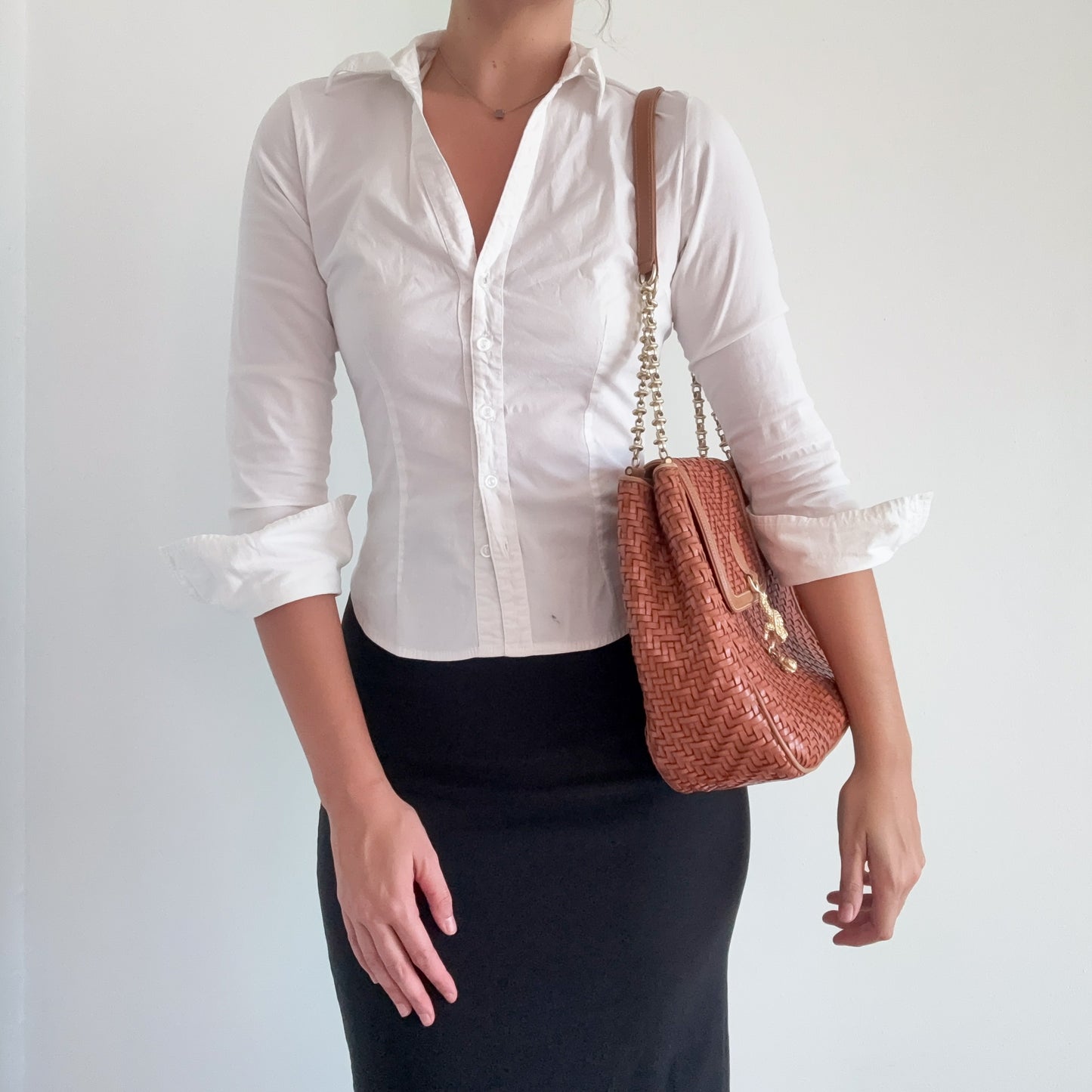 90's Barry Kieselstein-Cord Woven Leather Handbag