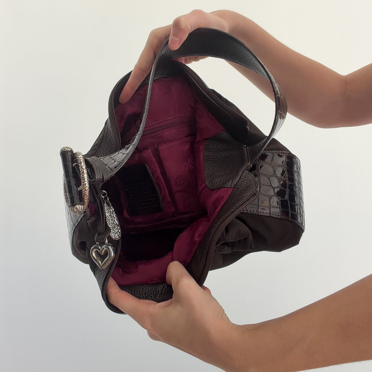 Y2K Brighton Brown Nylon Handbag