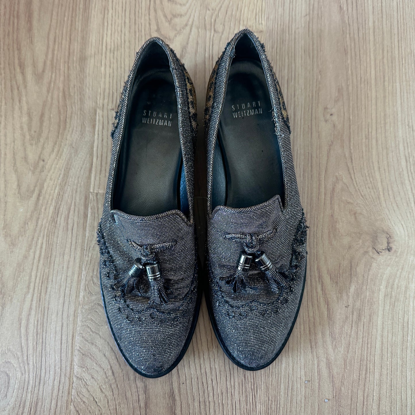 90's Stuart Weitzman Metallic Loafers / SZ 8