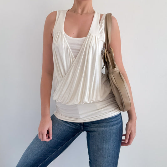 Y2K Ivory Slouchy Layered Top / SZ M