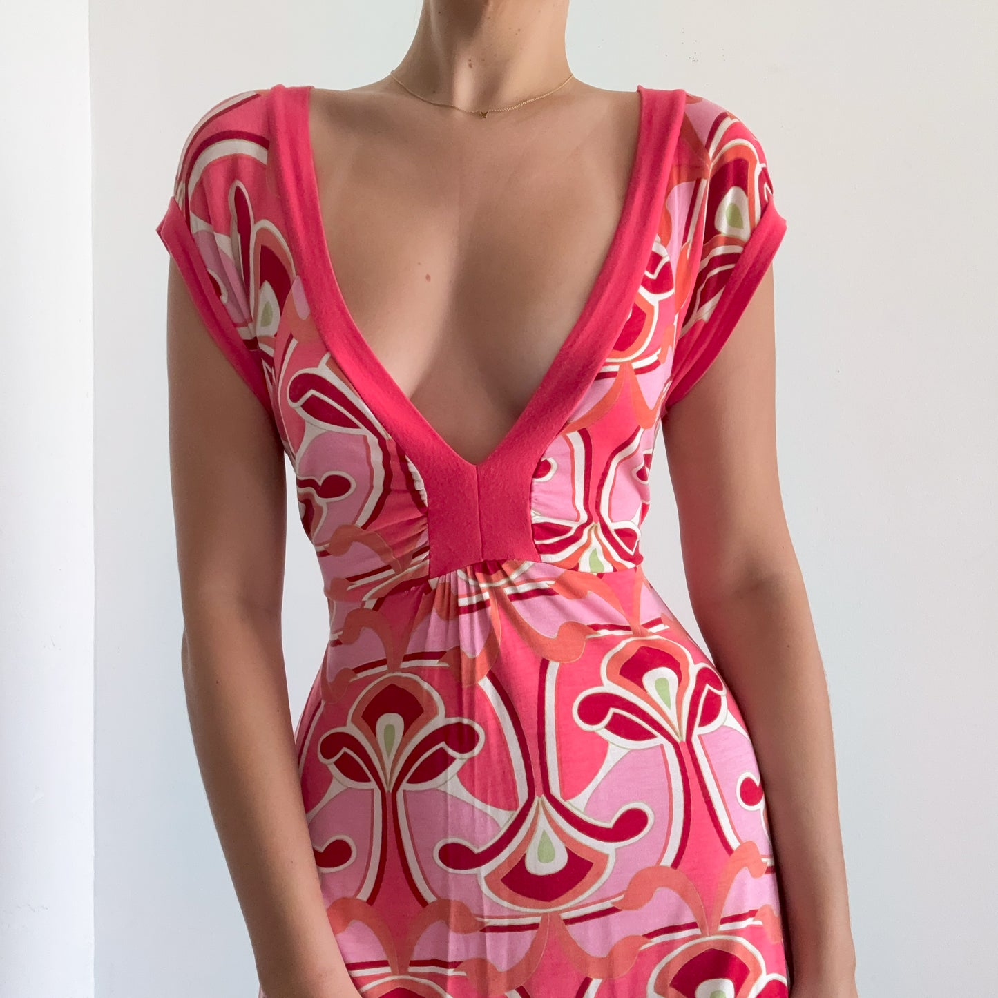 Y2K Hot Pink Groovy Mini Dress / SZ M