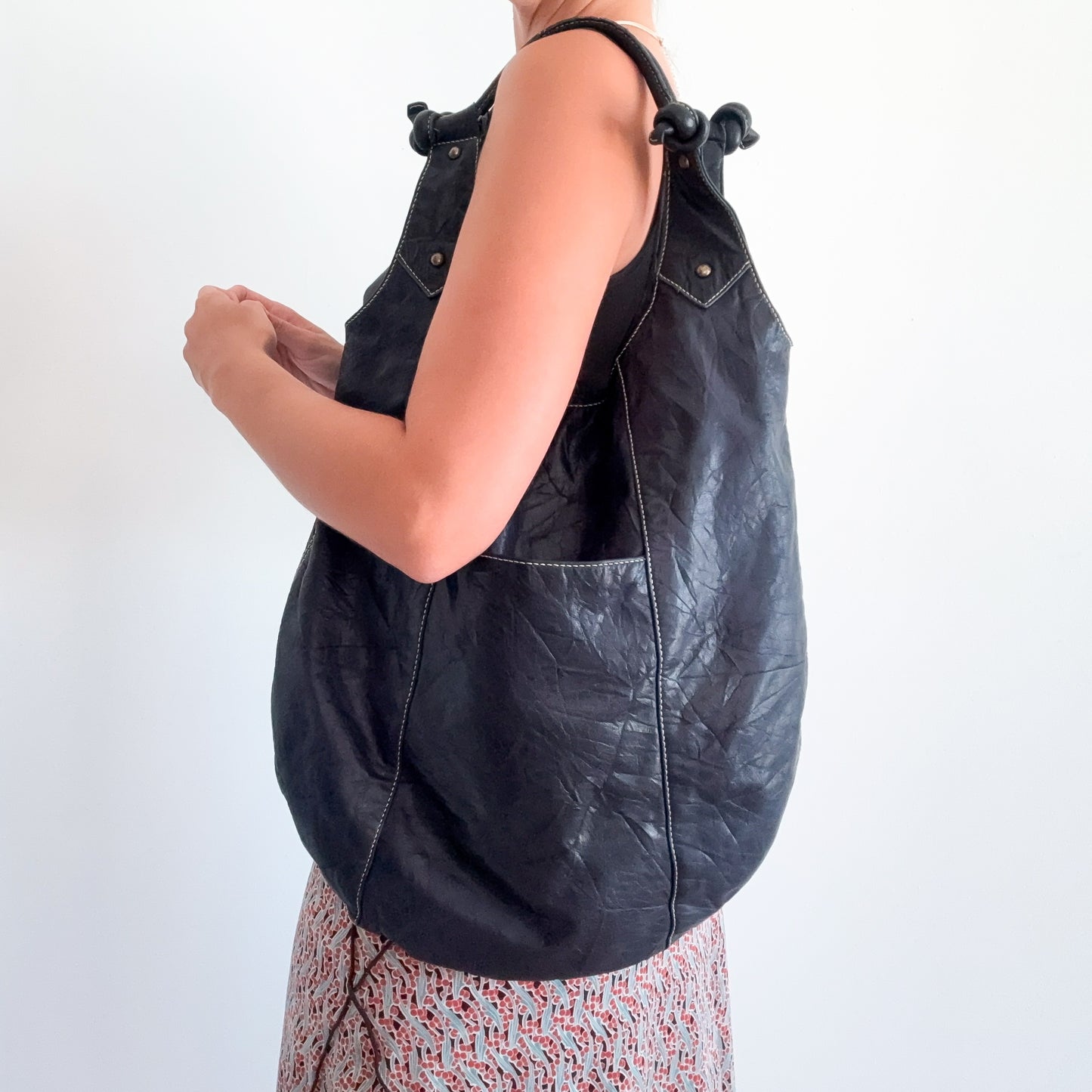 Y2K BCBGMaxAzria Dark Blue Leather Bag
