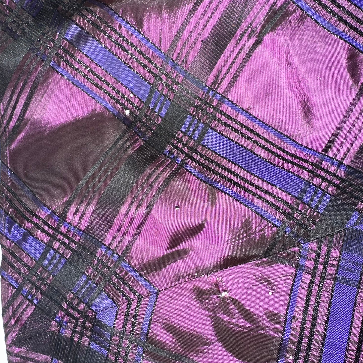 90's Purple Taffeta Plaid Gown / SZ 4/6