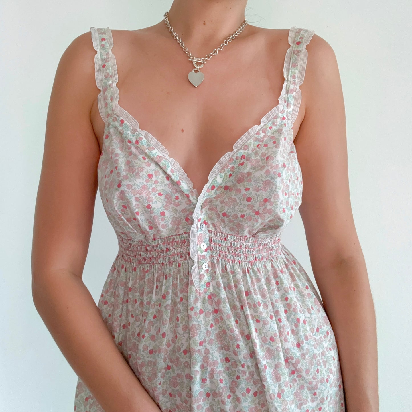 Y2K VS Pink Floral Cotton Nighty / SZ M