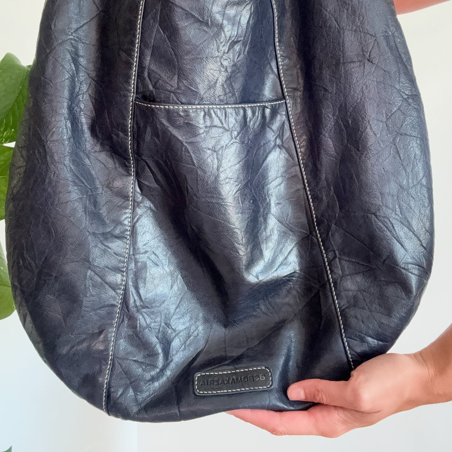 Y2K BCBGMaxAzria Dark Blue Leather Bag