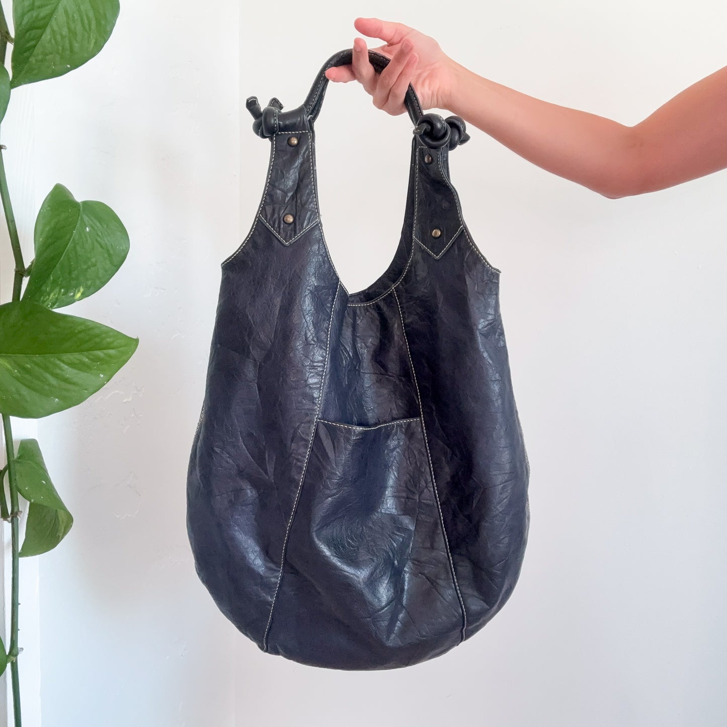 Y2K BCBGMaxAzria Dark Blue Leather Bag