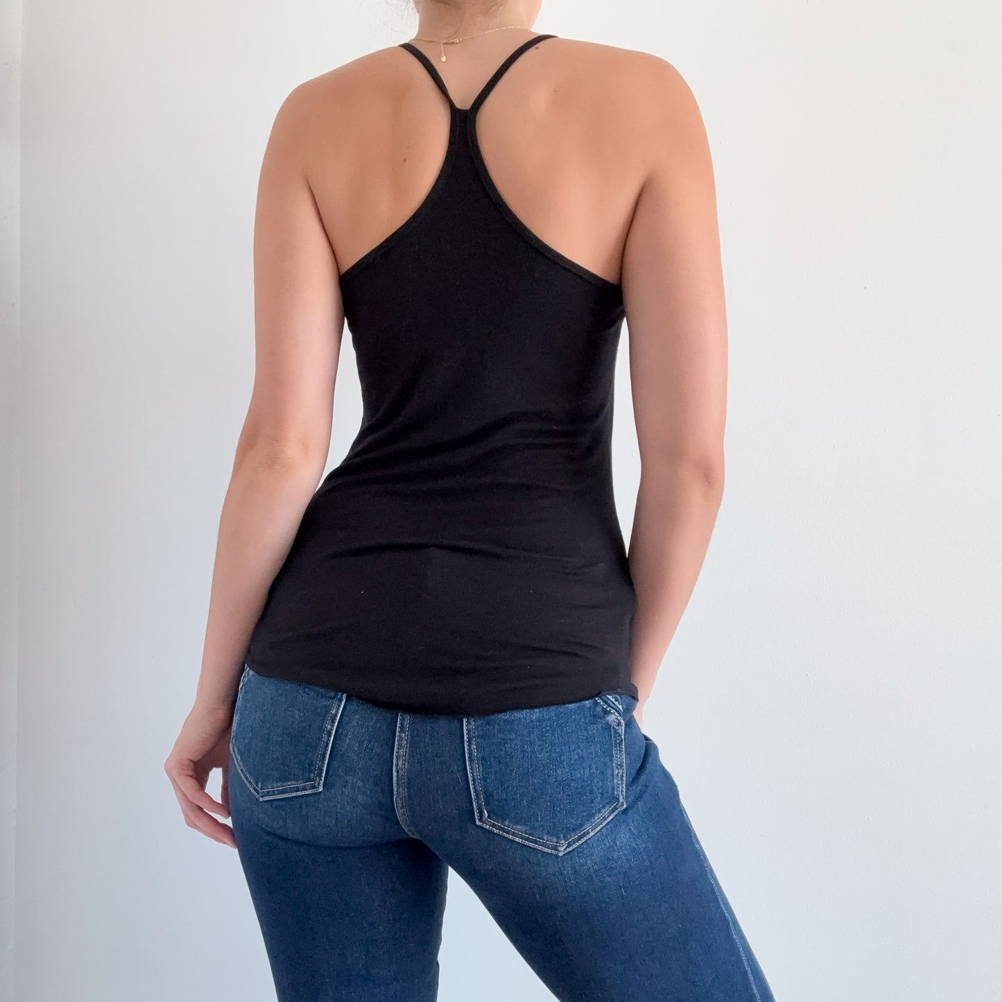 Y2K Black Racerback Top / SZ S-M