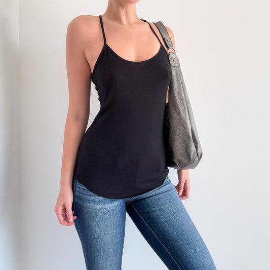 Y2K Black Racerback Top / SZ S-M